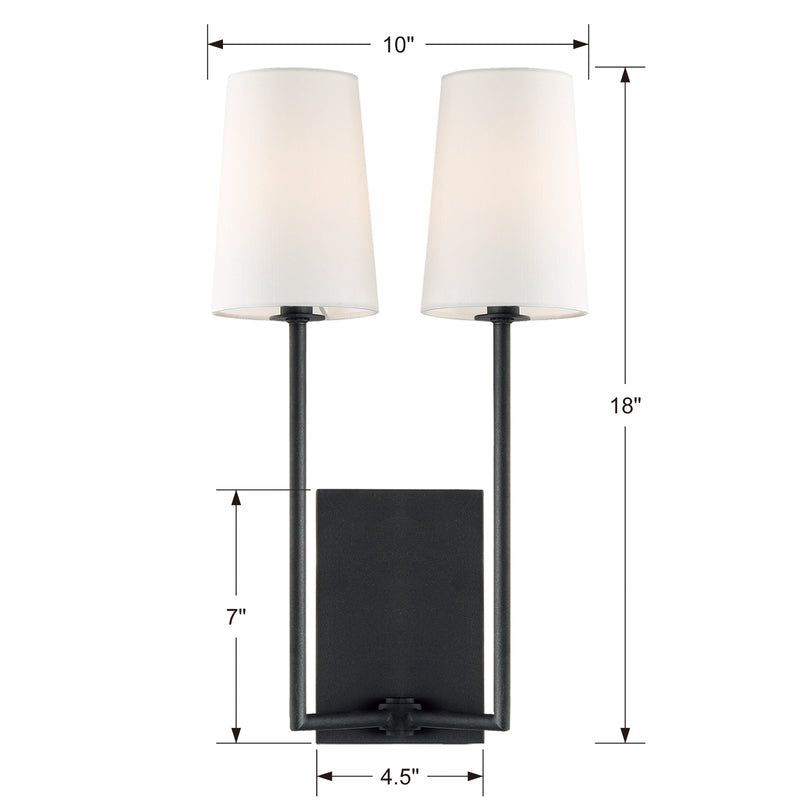 Crystorama Lena 2-Light Wall Sconce