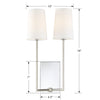 Crystorama Lena 2-Light Wall Sconce