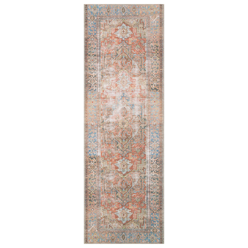 Loloi II Loren Terracotta/Sky Power Loomed Rug