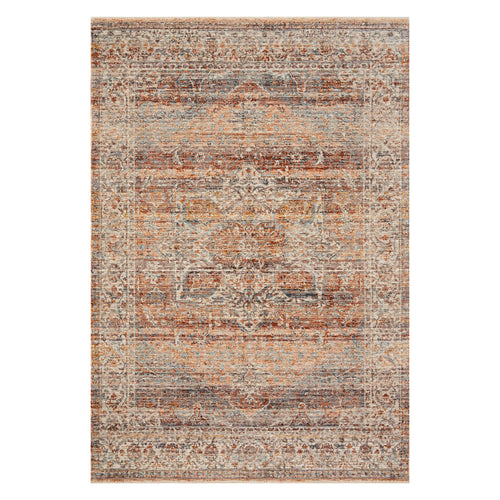 Loloi Lourdes Tangerine/Ocean Power Loomed Rug