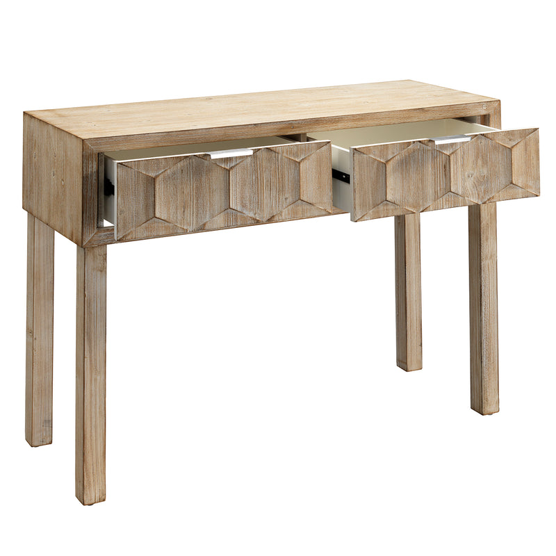 Hex Two Drawer Console Table