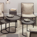 Binx Shagreen Nesting Side Table Set of 3