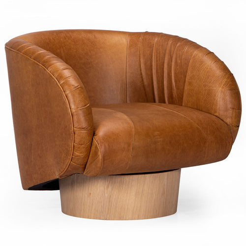 Union Home Rotunda Leather Swivel Chair - Final Sale