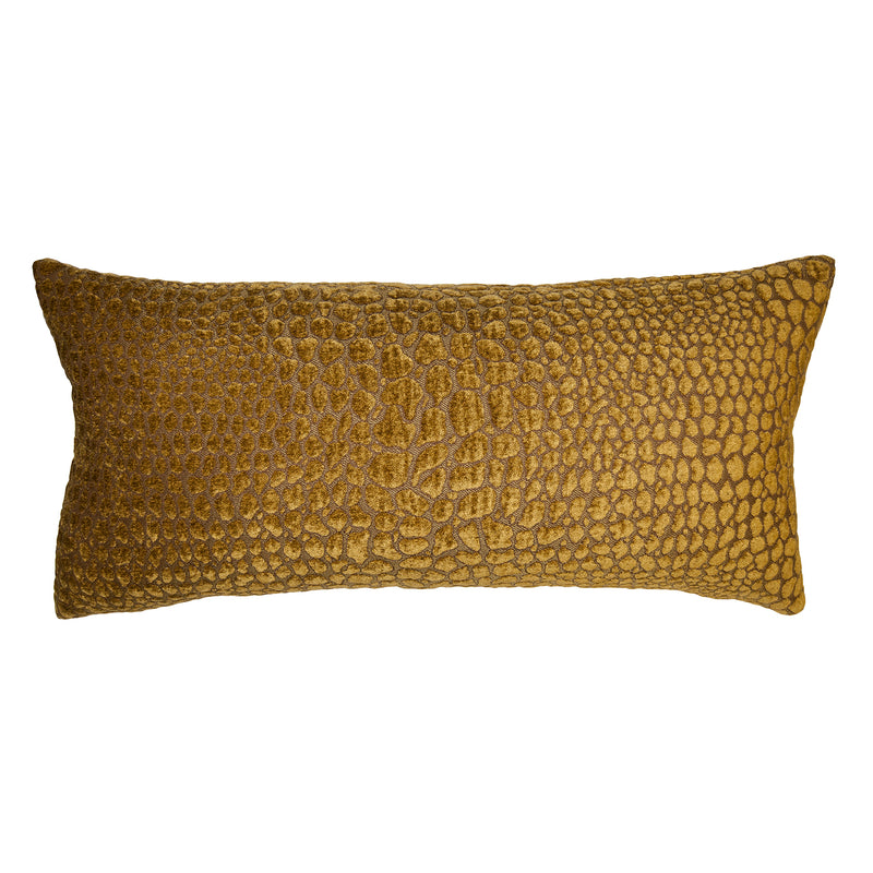 Square Feathers Lemon Croco Throw Pillow