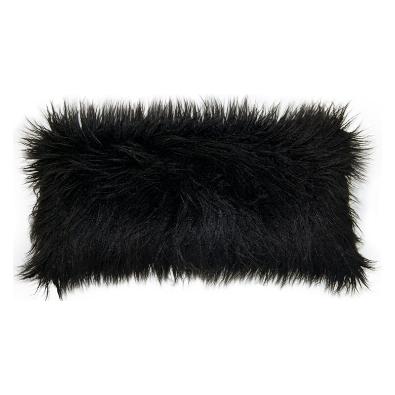 Square Feathers Llama Fur Throw Pillow