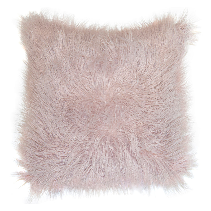 Square Feathers Llama Fur Throw Pillow