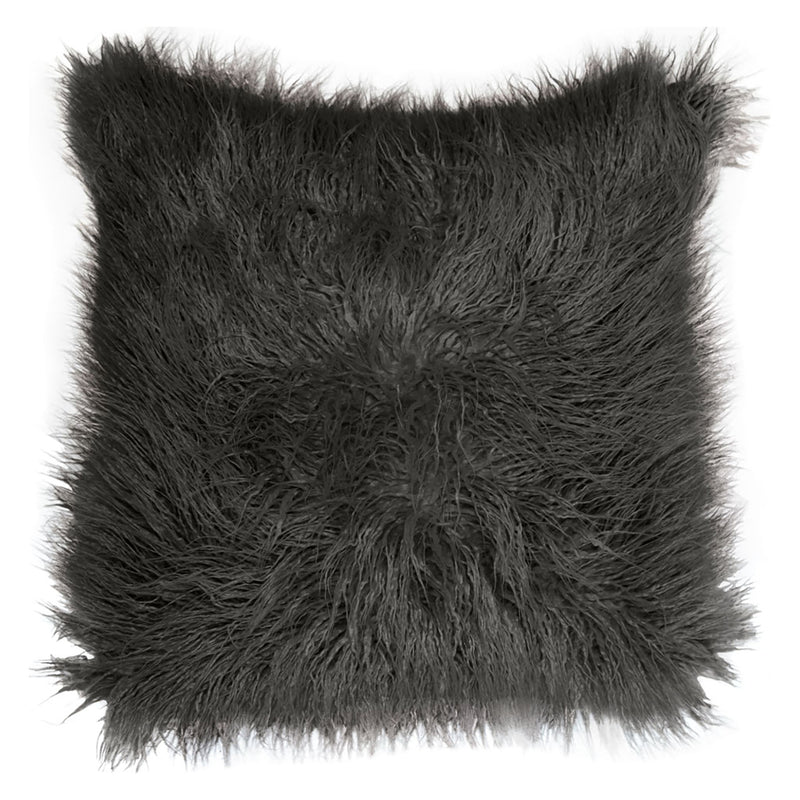 Square Feathers Llama Fur Throw Pillow