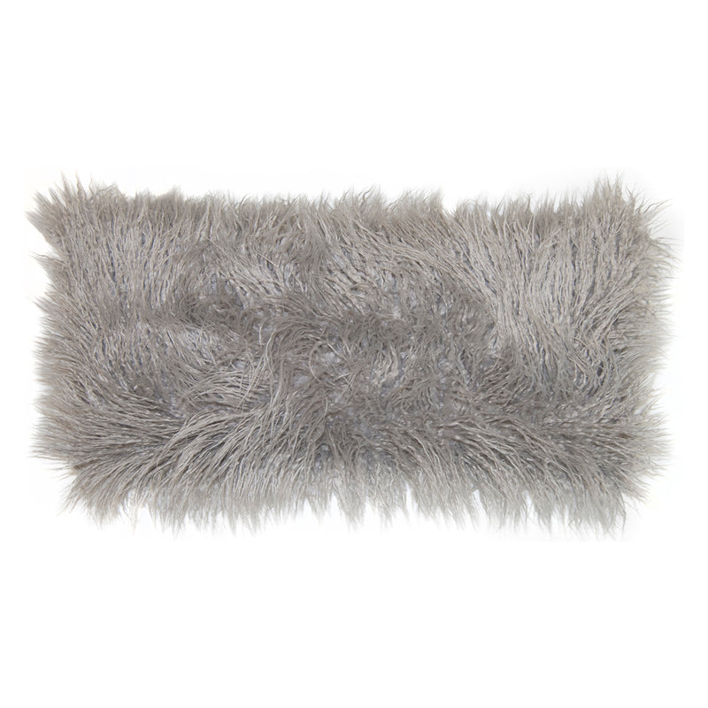 Square Feathers Llama Fur Throw Pillow