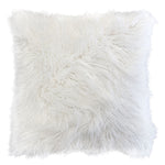 Square Feathers Llama Fur Throw Pillow