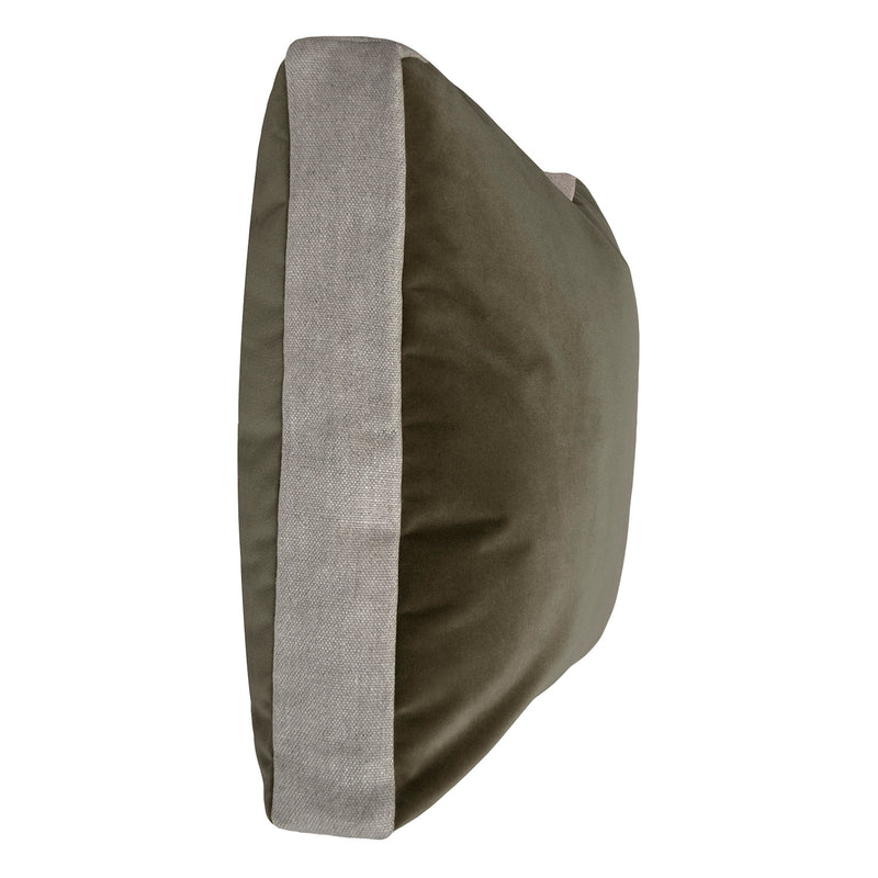 Square Feathers Luna Artichoke Linen Edge Throw Pillow