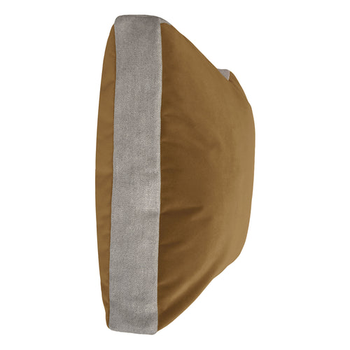 Square Feathers Luna Camel Linen Edge Throw Pillow