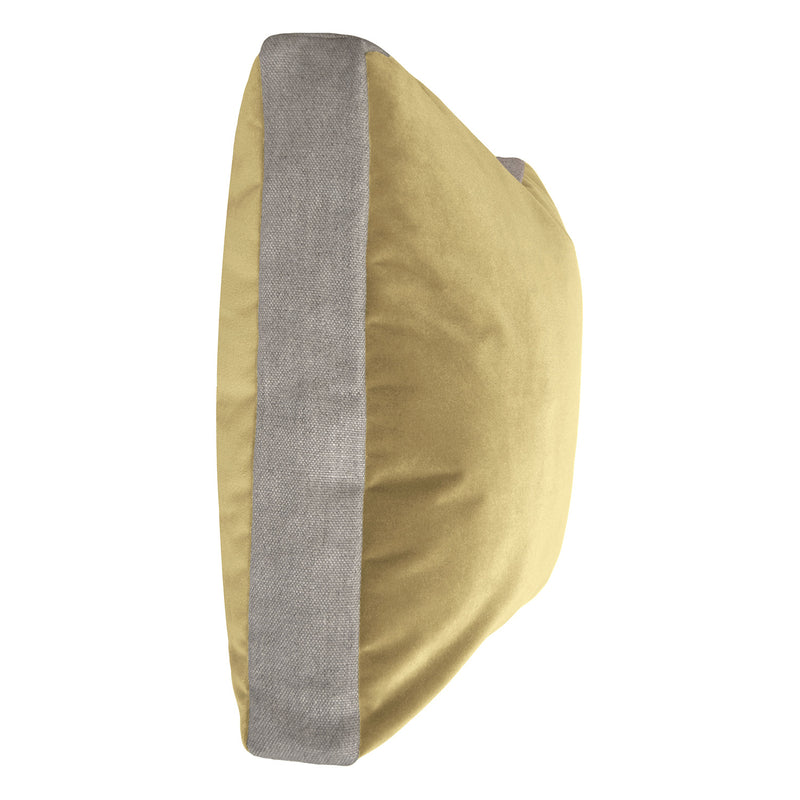 Square Feathers Luna Hollandaise Linen Edge Throw Pillow