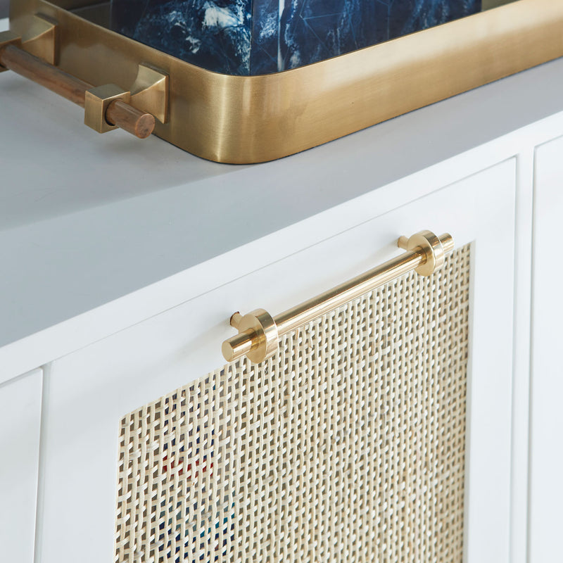 Worlds Away Macon Brass Cabinet