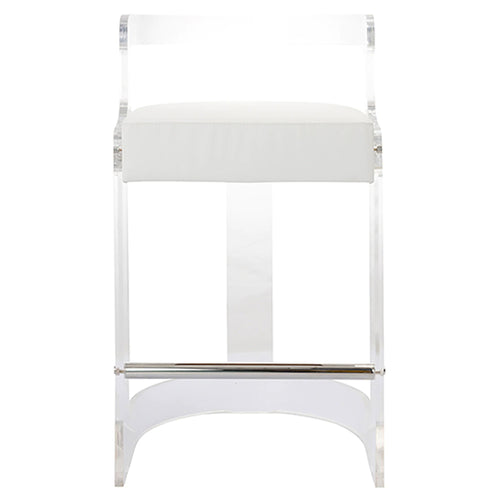 Worlds Away Malone Counter Stool White - Final Sale