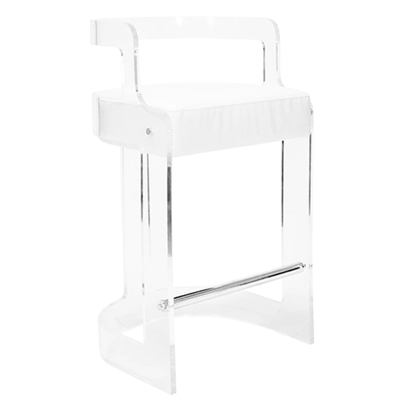 Worlds Away Malone Counter Stool White - Final Sale