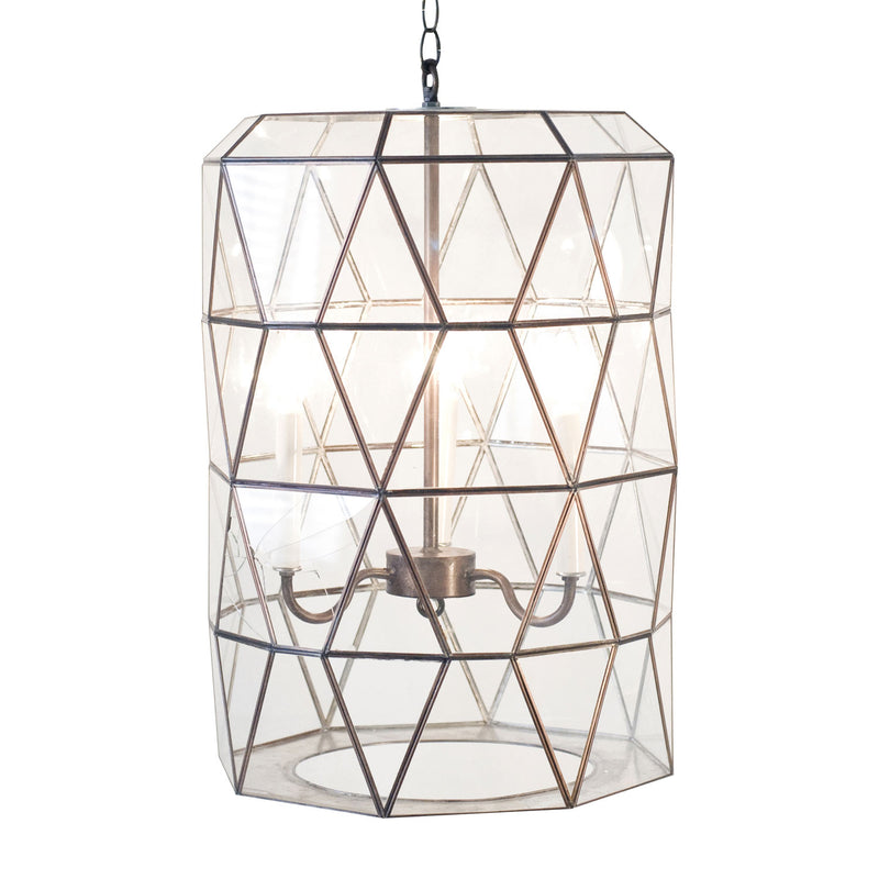 Worlds Away Moderna Clear Glass Lantern