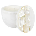 Anaya Mother of Pearl Lemongrass White/Large Candle