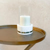 Anaya Mother of Pearl Marble Hurricane Candle Holder