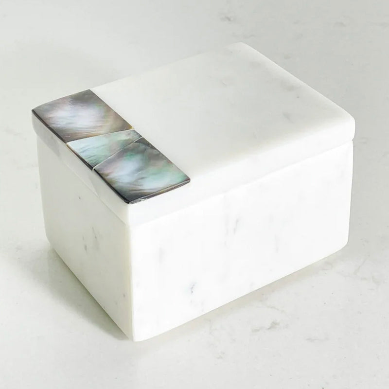 Anaya Mother of Pearl Gray Marble Box