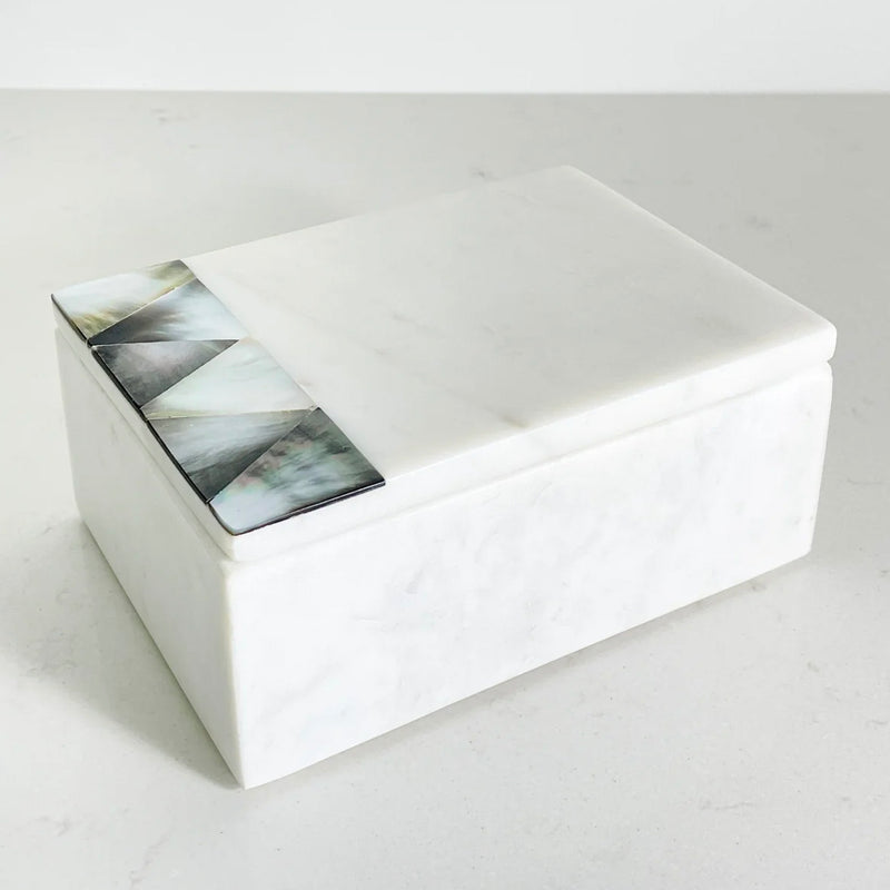 Anaya Mother of Pearl Gray Marble Box