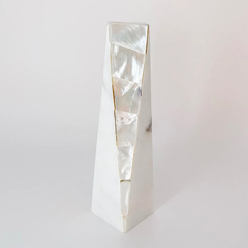 Anaya Mother of Pearl Marble Candle Holder