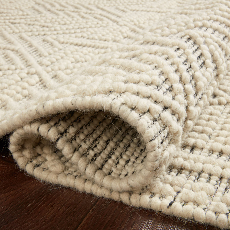 Loloi II Noelle Stitch Ivory/Black Hand Woven Rug