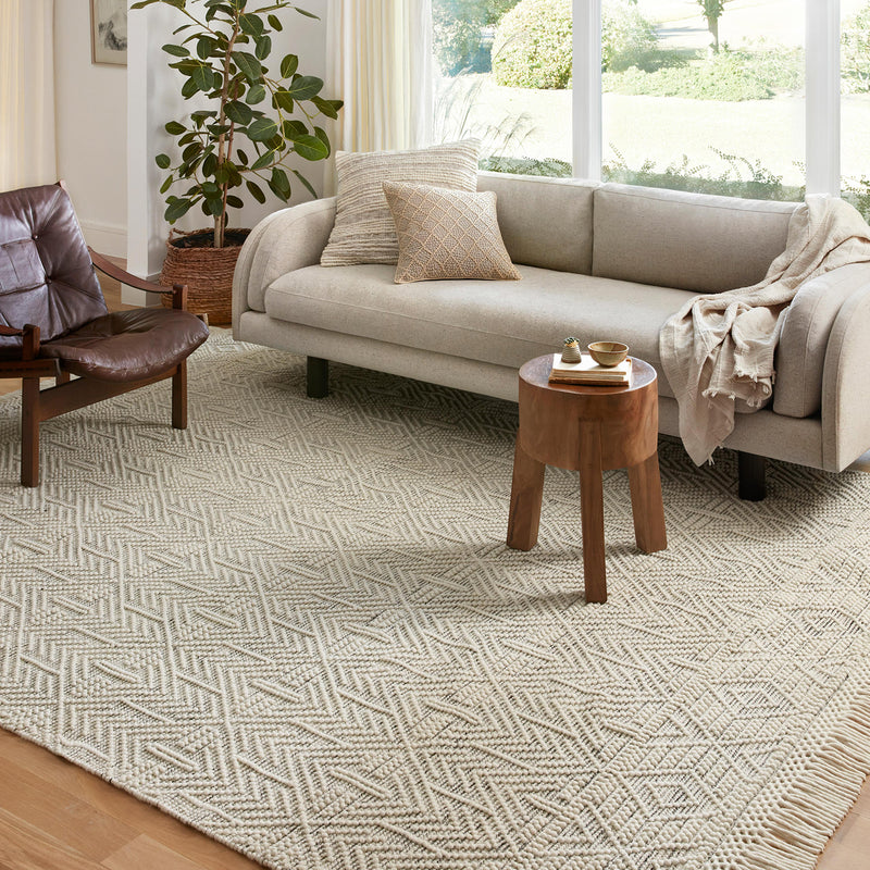 Loloi II Noelle Stitch Ivory/Black Hand Woven Rug