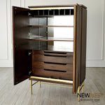 Global Views Latilla Tall Bar Cabinet