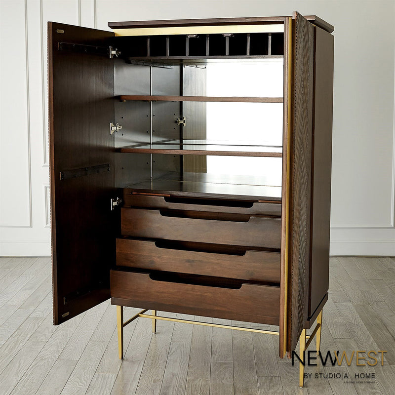 Global Views Latilla Tall Bar Cabinet