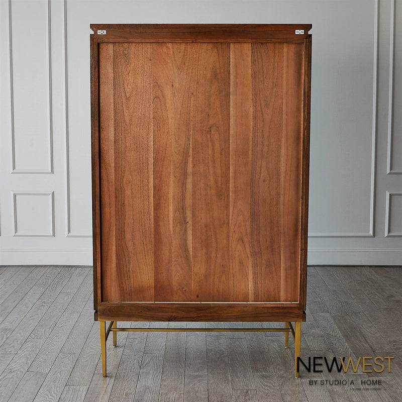 Global Views Latilla Tall Bar Cabinet