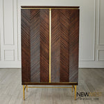 Global Views Latilla Tall Bar Cabinet