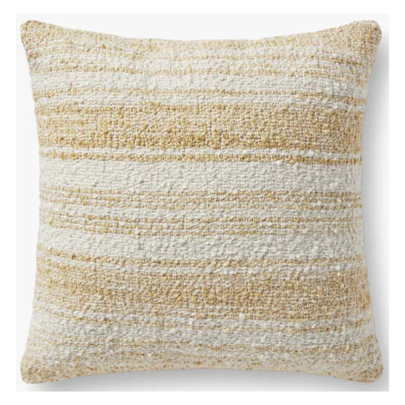 Chris Loves Julia x Loloi Drew Gold/Ivory Throw Pillow Set of 2