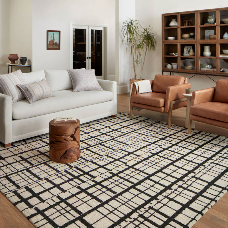 Chris Loves Julia x Loloi Polly Black /Ivory Hand Tufted Rug