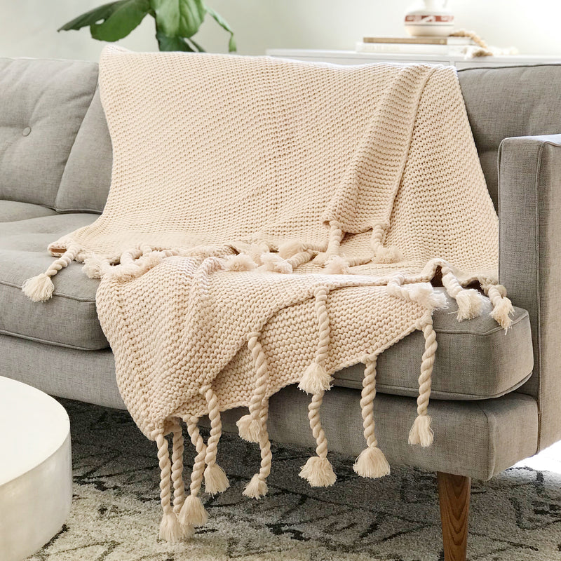 Pom Pom at Home Trestles Throw Blanket Paynes Gray