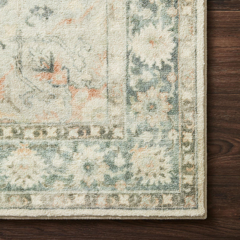 Loloi II Rosette Teal/Ivory Power Loomed Rug