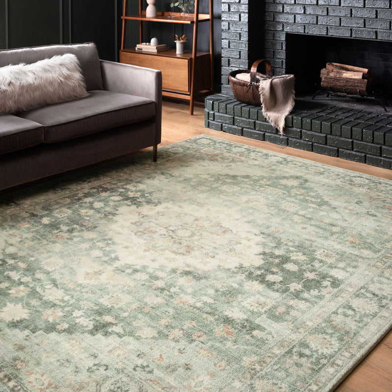 Loloi II Rosette Teal/Ivory Power Loomed Rug