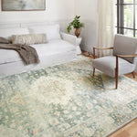 Loloi II Rosette Teal/Ivory Power Loomed Rug