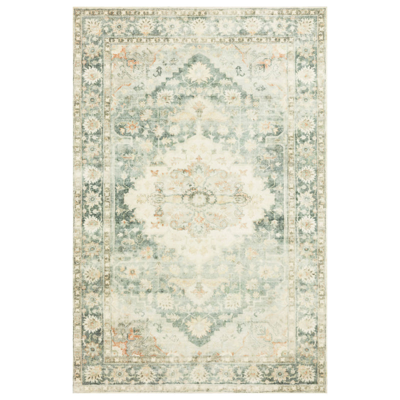 Loloi II Rosette Teal/Ivory Power Loomed Rug