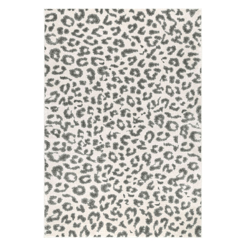 Leopard Gray Machine Made Rug