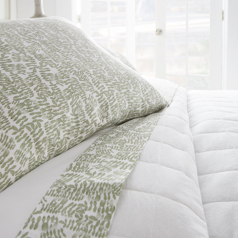 Peacock Alley Fern Cuff Percale Flat Sheet