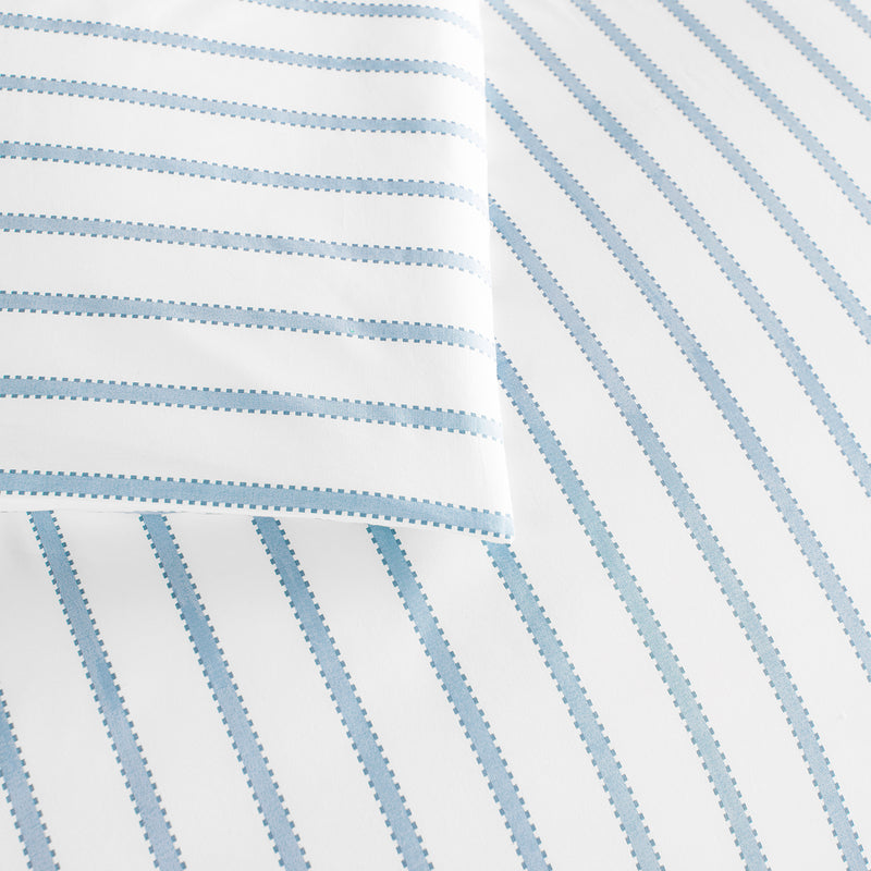 Peacock Alley Ribbon Stripe Percale Sheet Set