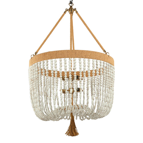 Ro Sham Beaux Malibu 24 Brass/White Swirl Chandelier