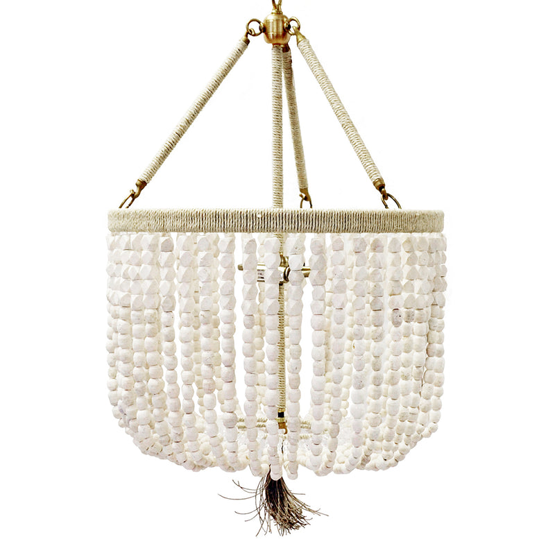 Ro Sham Beaux Malibu 18 Brass/White Swirl Chandelier