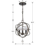 Crystorama Solaris 3-Light Outdoor Chandelier