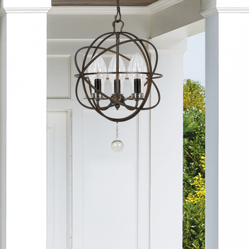 Crystorama Solaris 3-Light Outdoor Chandelier