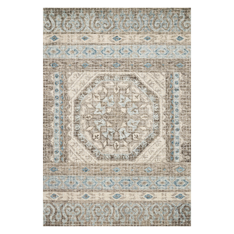 Loloi Tatum Stone/Blue Hooked Rug