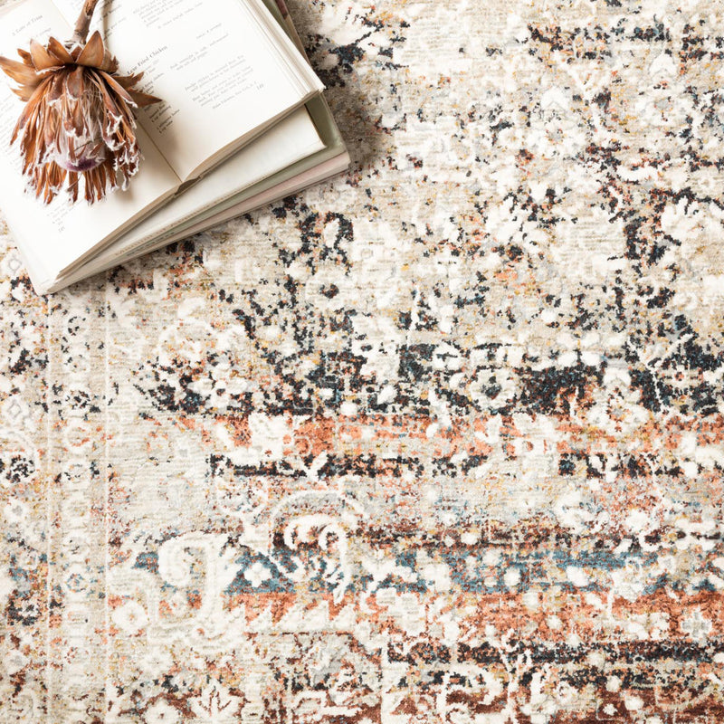 Loloi Theia Taupe/Brick Power Loomed Rug