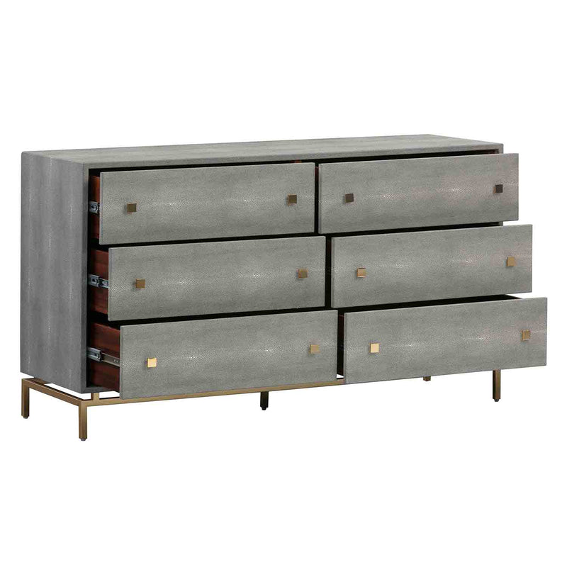 TOV Furniture Pesce Shagreen 6 Drawer Dresser