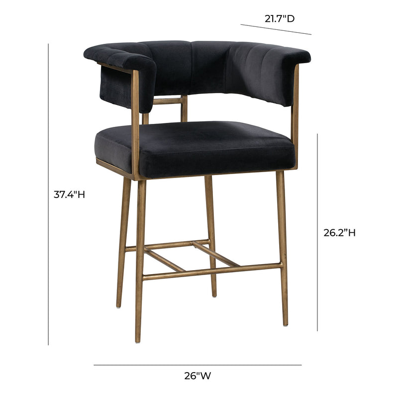 TOV Furniture Astrid Velvet Counter Stool