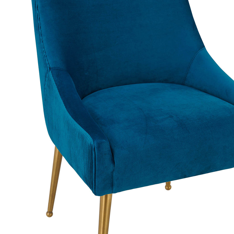 TOV Furniture Beatrix Pleated Velvet Side Chair